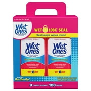 Wet Ones Antibacterial Hand Wipes, Fresh Scent Travel Packs (180 ct.)