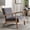 Gray, variant on Xukmct Upholstered Velvet Accent Chair with Wood Frame, Mid Century Modern Fabric Armchair for Living Room, Bedroom, Office, Rose Red