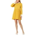 thumbnail image 6 of MODA NOVA Junior's Plaid Long Sleeve Point Collar a-Line Shirt Dress, 6 of 6