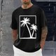 thumbnail image 1 of Tops para hombre, blusas y camisas de cuello redondo y manga corta para hombre, blusas casuales de moda con cuello redondo y estampado para hombre, blusas de poliéster para hombre., 1 of 5