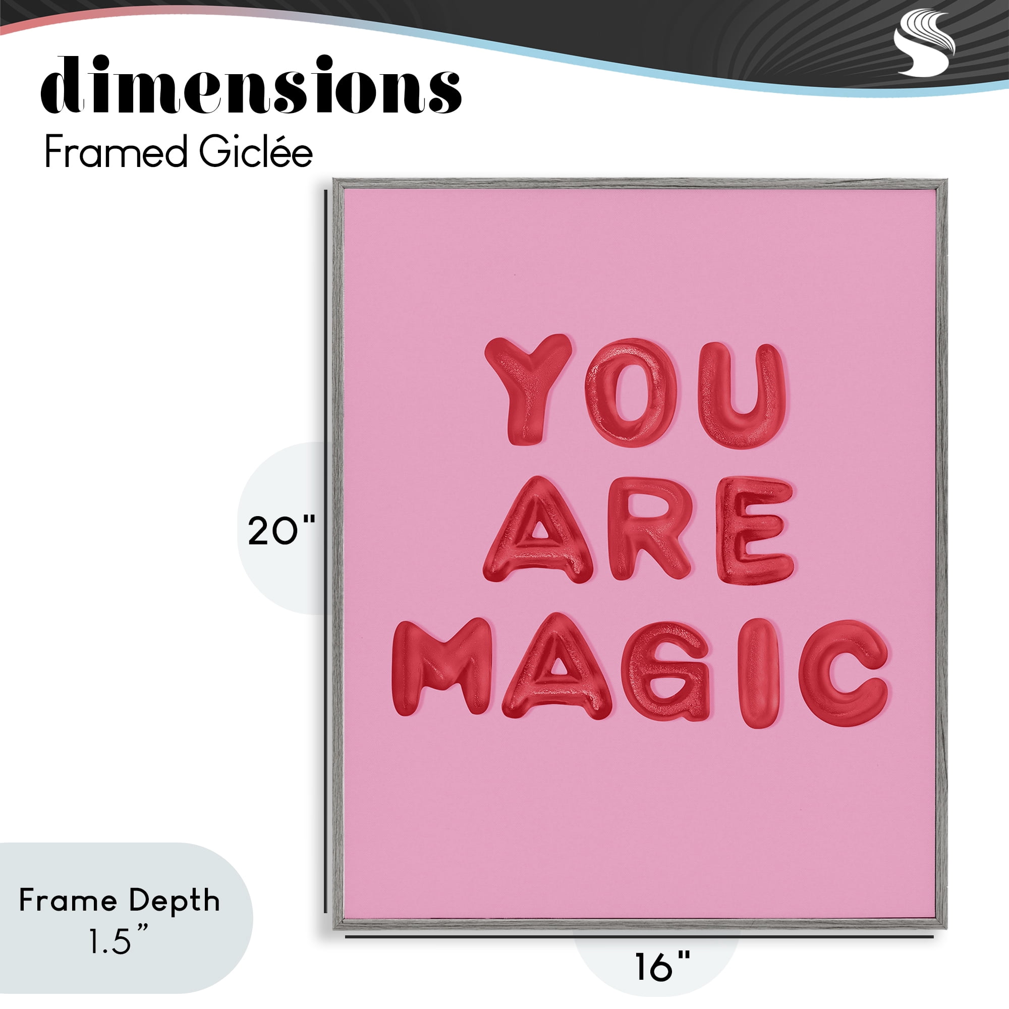 Stupell Industries You Are Magic Red & Pink Gray Framed Giclee Art, design by LISH Creative
