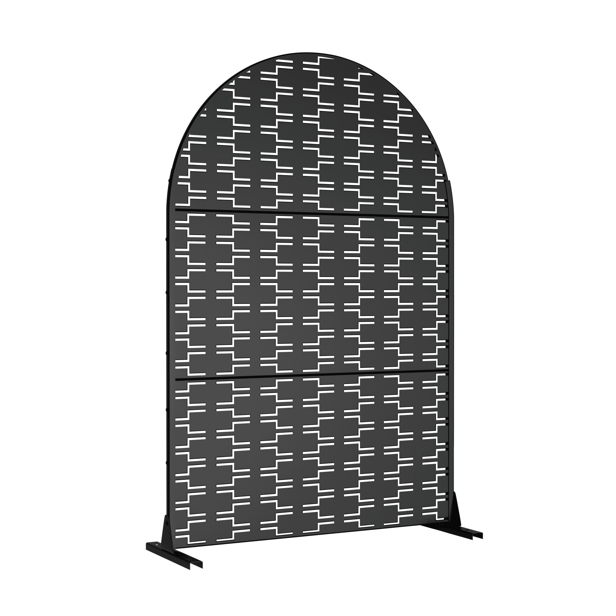 MAYEERTY Weatherproof Galvanized Steel Screen, Windproof Garden & Patio Divider,Bricks,Black