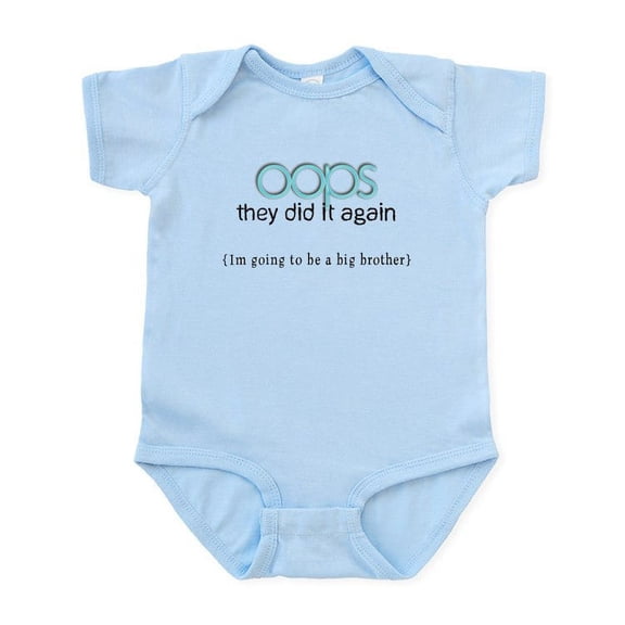 CafePress - Oops, Big Brother. Infant Bodysuit - Baby Light Bodysuit, Size Newborn - 24 Months