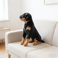 thumbnail image 7 of Realistic Rottweiler Puppy Stuffed Animal - 31cm/12.2in Lifelike Sitting Plush Dog Toy, Huggable Comfort Doll for Kids, Soft and Safe (Black & Brown), 7 of 7