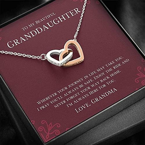 To My Beautiful Granddaughter Necklace from Grandma Interlocking Hearts Necklace Granddaughter Necklace Wedding Christmas Birthday Unique Grown Up Daughter I am always here for you