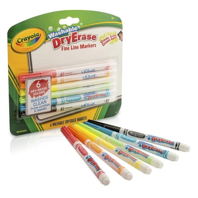 Crayola BIN9859066 6 Color Washable Dry Erase Markers Pack of 6