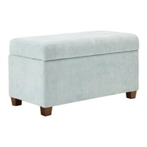 Metro Storage Rectangle Ottoman in Sky Fabric