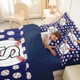 thumbnail image 4 of Erosebridal Sport Letter Monogrammed S Twin Bedding Sets 7-Piece for Teens,Baseball Gamer Bedding Comforter Set for Boys Girls,Navy Blue Reversible,Luxury Bedroom Decor, 4 of 6