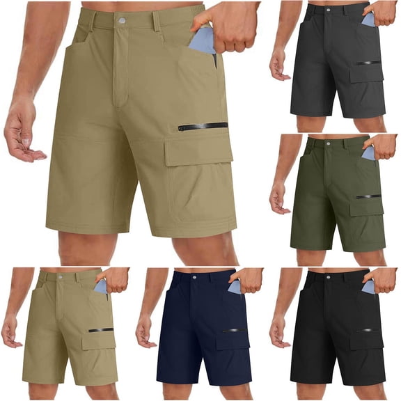 CHGBMOK Mens Hiking Cargo Shorts Quick Dry Lightweight Summer Casual Shorts for Men Work Golf Outdoor Pockets