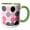 Green/White, variant on 3drose, Large Painted Black Pink N Gray Circles, 11oz Mug