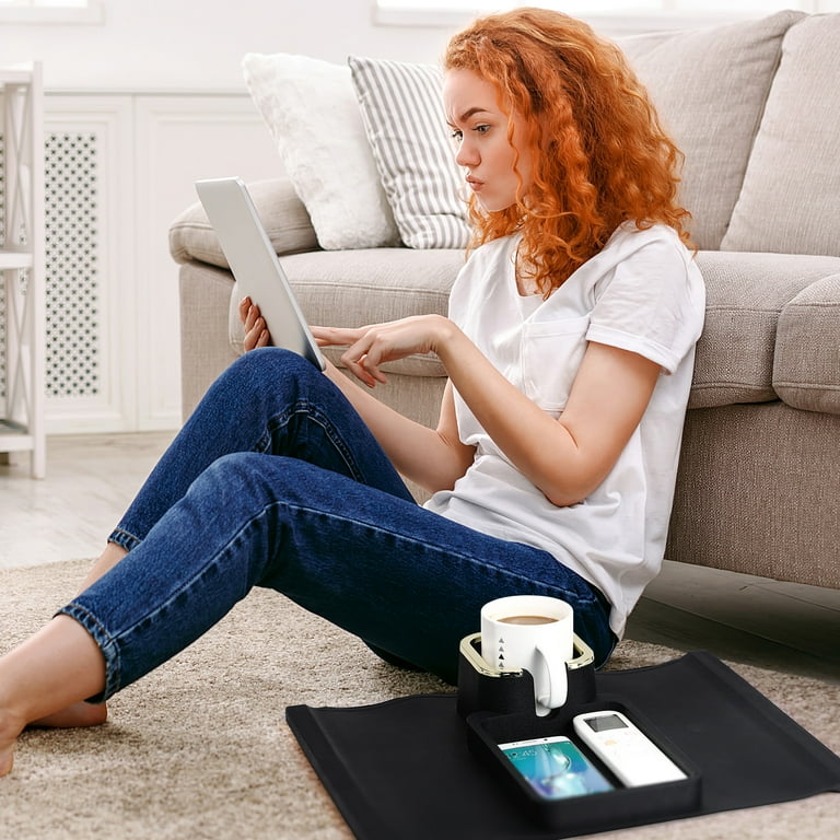 Sofa Coaster Arm Table for Couch Cup Holder Armrest Black Tray Drink Silica Gel Walmart
