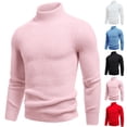 thumbnail image 6 of FRSASU Men's Turtleneck Sweaters Cozy Wool Blend Mid-Weight Slim Fit Highneck Pullover Sweaters Pink, 6 of 6