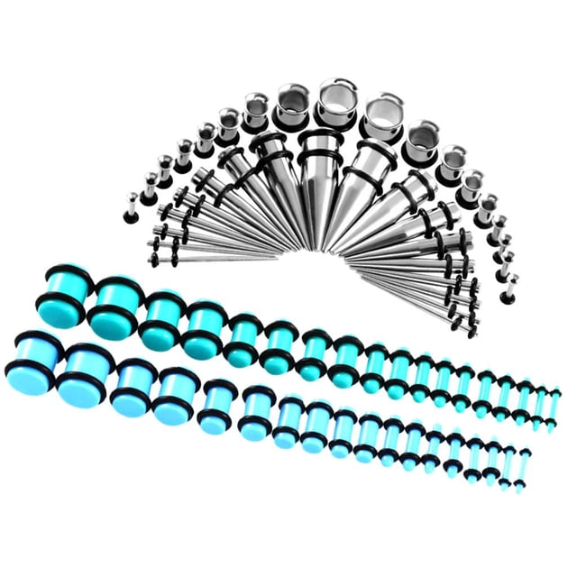 72Pcs Gauges Taper Plug Tunnels14G-00G Conjunto de Joyas para El Cuerpo para 2 Zulema Tapones para los oídos Tapers Taps