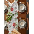 thumbnail image 2 of Gray Christmas Balls Burlap-Cotton Table Runner 72 Inches Long,Red Green Xmas Botanical Snowflake Farmhouse Table Runners,Outdoor Dining Tablecloths Decor for Baby Shower Party Wedding 16x72, 2 of 9