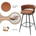 thumbnail image 6 of BFZ Counter Height Bar Stools with Woven Back and Footrest, Whiskeybrown (Set of 2), 6 of 8