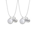thumbnail image 1 of Delight Jewelry Silvertone Round - Imitation Cat's Eye - White - Mother & Daughter Heart Necklaces (Set of 2), 19"+2", 1 of 4
