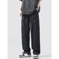 thumbnail image 2 of Pantalones rectos para hombre, pantalones cargo para hombre, otoño, anchos, negros, de lujo, Harajuku, algodón, ropa técnica, nailon, largos, venta al por mayor, baratos, 2 of 4