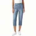 thumbnail image 5 of uublik Pants Capris for Women Stretchy Stretchy Pants Pull On Jeggings High Waisted Denim Leggings Casual Pants with Pockets, Light Blue, 5 of 6