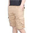 thumbnail image 2 of Herrnalise Mens Work Shorts 9" Work Pants for Mens Portable Phone Charge Shorts Multi Pokets Cargo Shorts Comfy Cotton blend Shorts Khaki, 2 of 5