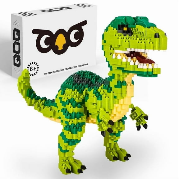 QOQ Dinosaur Micro Building Blocks,Velociraptor Dinosaur Building Block Set，ABS, with realistic details, collectible decorations, a gift for dinosaur lovers aged 6 （1457pcs