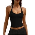 thumbnail image 2 of HongQid Workout Tops for Women V Neck Basic Tank Summer Camisole Y2K Slim Fit Ribbed Sleeveless, 2 of 9
