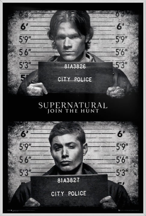 Supernatural Sam /& Dean - Mugshots TV Show Poster // Print Size: 24 x 36