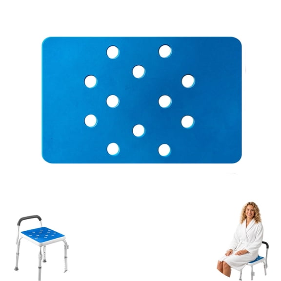 Non Slip Shower Chair Cushion Wide Bath Seat Pad Soft Comfortable Bathtub Chair Mat with Anti Slip Bottom for Elderly Seniors Handicap Bathroom Bathing Support Accessory
