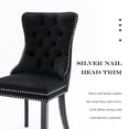 thumbnail image 4 of JETEAGO Velvet Dining Chair Set of 4, Upholstered Tufted Dining Room Chair with Nailhead Trim and Solid Wood Leg for Kitchen, Black, 4 of 8