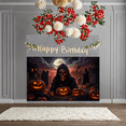 thumbnail image 3 of Spooky Design Halloween Banner Skeleton Pumpkin Decoration Haunted Graveyard Scene for Halloween Party Outdoor Indoor, 3 of 9