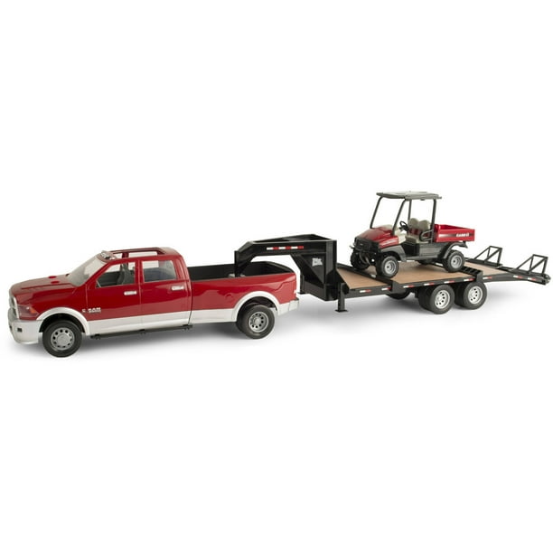 TOMY 116 Big Farm Case IH Ram 3500 Pickup with Gooseneck Trailer and