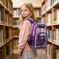 thumbnail image 5 of UJNDER Lightweight Transparent Kids Backpack with Clear Design Easy Item Visibility Daypack for School and Daily Use Kids School Backpack,01_Purple,Mid, 5 of 6