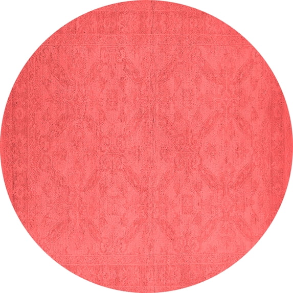 Ahgly Company Indoor Round Oriental Red Industrial Area Rugs, 5' Round