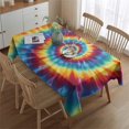thumbnail image 2 of Colorful Tie Dye Mandala Pattern Rectangle Tablecloth 60"x84",Waterproof Polyester Rectangle Table Cloth, Wipeable Spillproof Polyester Tablecloth for Dining, Camping, Indoor and Outdoor, 2 of 5