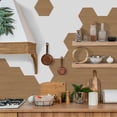 thumbnail image 3 of Hexagon Wood Grain Peel and Stick Wall Tiles, 10 PCS Self-Adhesive PVC Vinyl Backsplash Tiles, Waterproof Removable Hex Tile Stickers for Kitchen Bathroom Living Room, 7.87x9.06 inch, 3 of 7