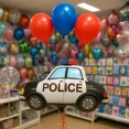 thumbnail image 2 of Police Car Foil Balloon Bouquet Birthday Party Decor Red Blue Balloons, 2 of 4