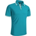 thumbnail image 4 of Geeksport Polo Shirts for Men Short Sleeve Solid Color Causal Collared Golf Tennis T-Shirt Men's Golf Polo Shirts Business Polo Shirts Turquoise 3XL, 4 of 9