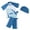 Blue and White, variant on Chic Cartoon Camo Monster Animals Rash Guard Swimsuit Set (Boy's), 3-Piece Set