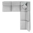 thumbnail image 3 of Sectional Sofa Set, Velvet, Light Grey Gray, Modern Contemporary Urban Design, Living Lounge Room Hotel Lobby Hospitality, 3 of 10