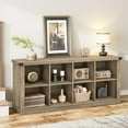 thumbnail image 3 of Ataucjin 8 Cube Storage Organizer Bookshelf,3 Tier Farmhouse Horizontal Bookcase,62 Inch Wood Storage Bookcase for Entryway, Long Low Bookshelves for Living Room, 3 of 9