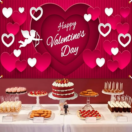 

Hot Sale Valentine s Day Background Cloth Indoor And Outdoor Decoration Supplies Courtyard Festival Atmosphere Decoration Props