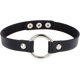 thumbnail image 1 of Gargantilla de cuero sintético negro para mujer, colgante ajustable, cadena de cuero, estilo gótico punk, collar corto circular con remache, 1 of 9