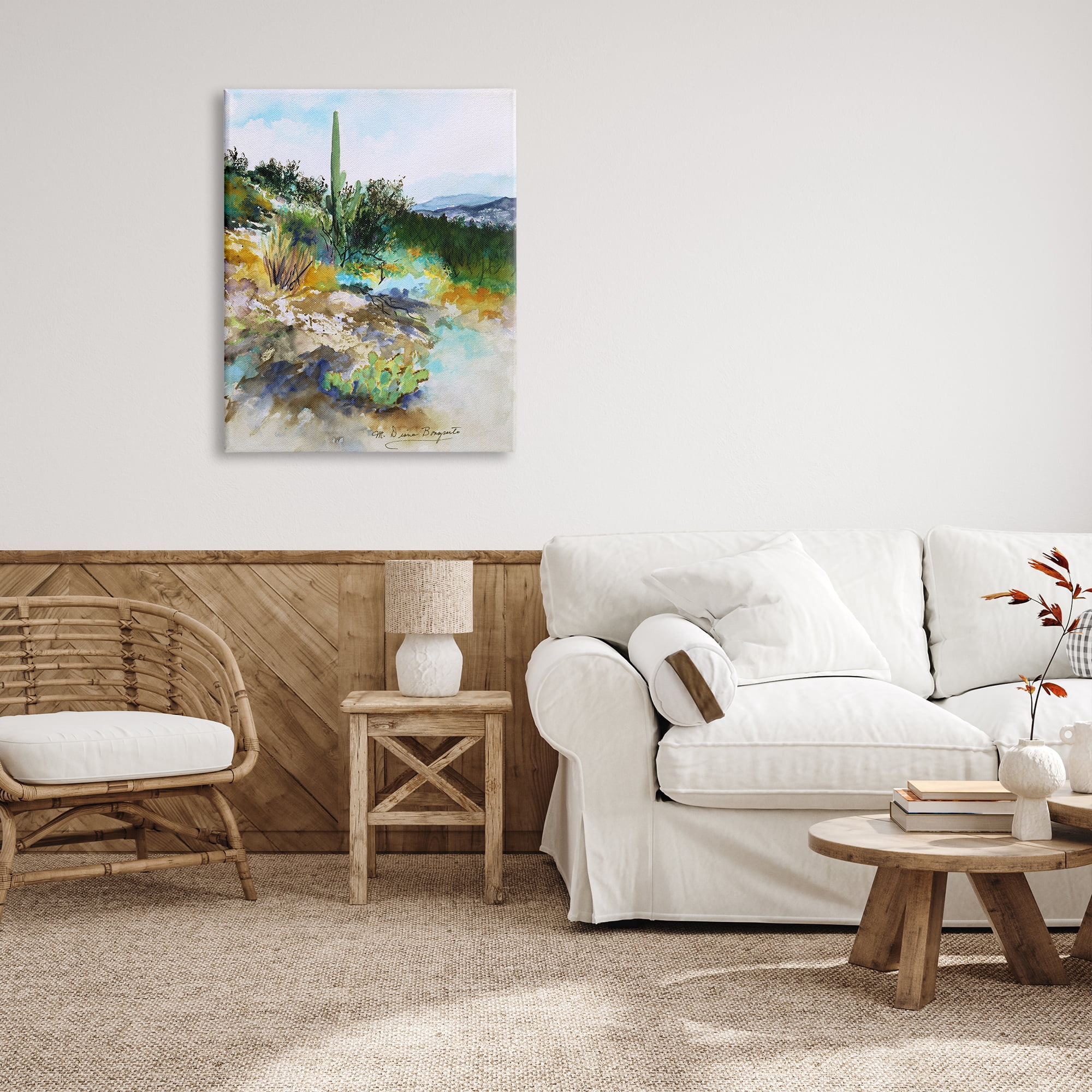 Stupell Industries Modern Desert Scenery Nature Painting Gallery Wrapped Canvas Print Wall Art, 30 x 40