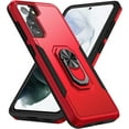 thumbnail image 1 of Phone Case Compatible with Samsung Galaxy S21 6.2 Inch,Galaxy S21 5g Dual Layer Cell Phone Case Waterproof Shockproof with 360° Rotation Ring Kickstand,Support Magnet Car Mount (Red+Black), 1 of 8