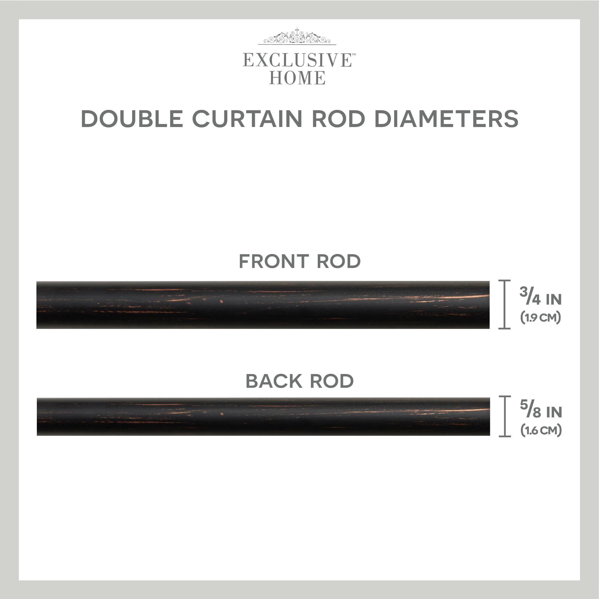 Exclusive Home Fetter Wrap Around Double Curtain Rod, Oil Rubbed Bronze, Adjustable 83.5"-120"