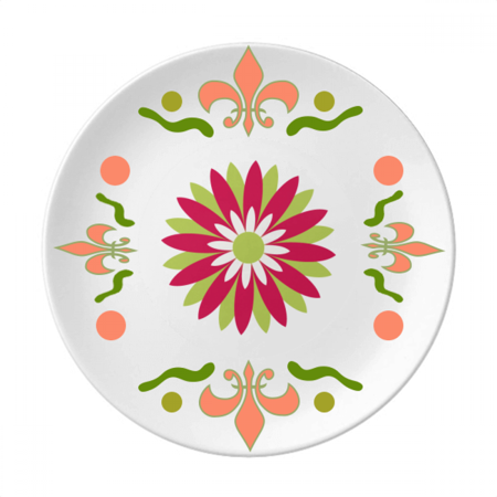 

Red Flower Circular Art Deco Fashion Flower Ceramics Plate Tableware Dinner Dish