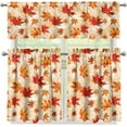 thumbnail image 4 of Red Fall Leaves Short Kitchen Curtains Gothic Window Curtains Valance and Tier Set Rod Pocket Short Tier Curtain for Room, Cafe Kitchen Decor, 4 of 6
