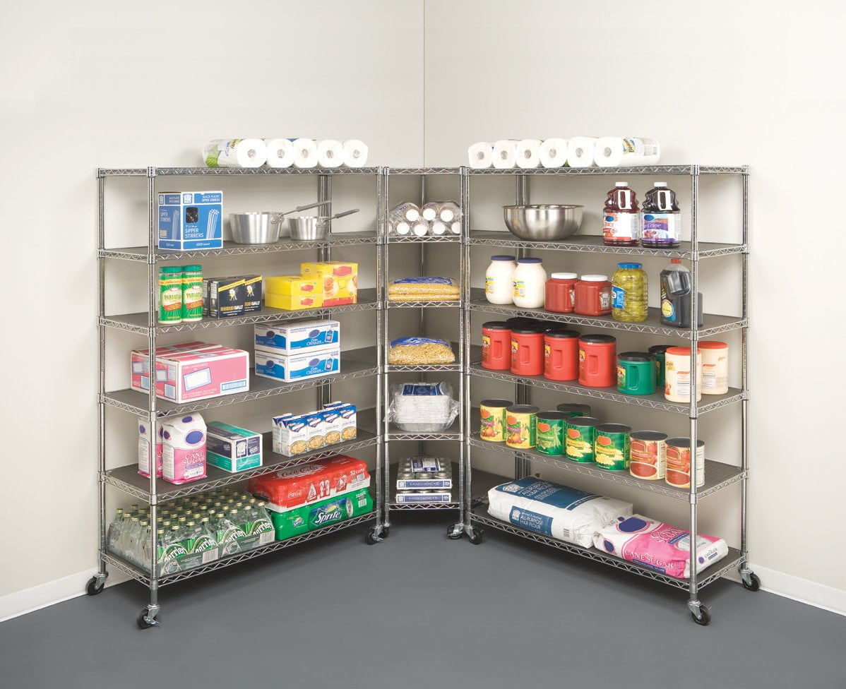 Seville Classics 6 Shelf Corner Shelving System With Wheels Seville Classics 6 Shelf Corner Shelving System With Wheels Com