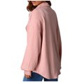 thumbnail image 5 of BiZtdJrK Cardigans for Women Trendy Cable Knit Cotton Sweater Lapel Collar Long Sleeve Open Front Button Jacket with Chest Pocket Pink XL, 5 of 9