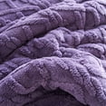 thumbnail image 6 of JML 3 Piece Sherpa Blanket For Bed,Winter Warm 3 Ply Fleece Borrego Blanket,King 79"x 91",Purple, 6 of 8
