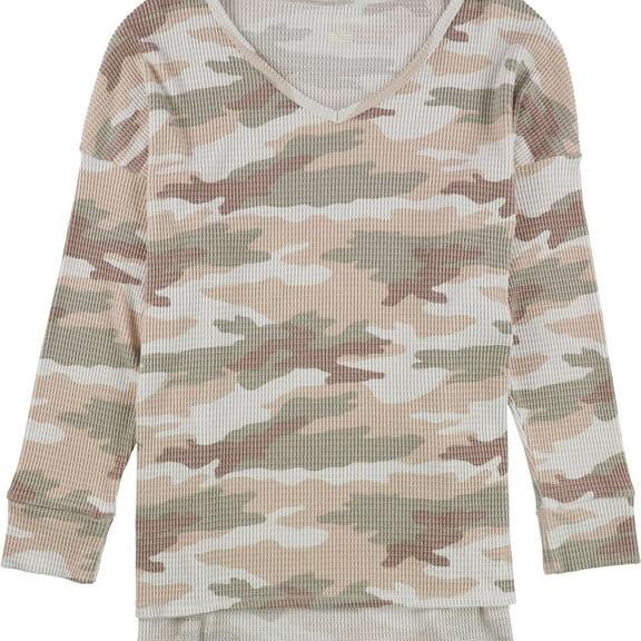 American Eagle Womens Camo Pullover Blouse, Brown, X-Large